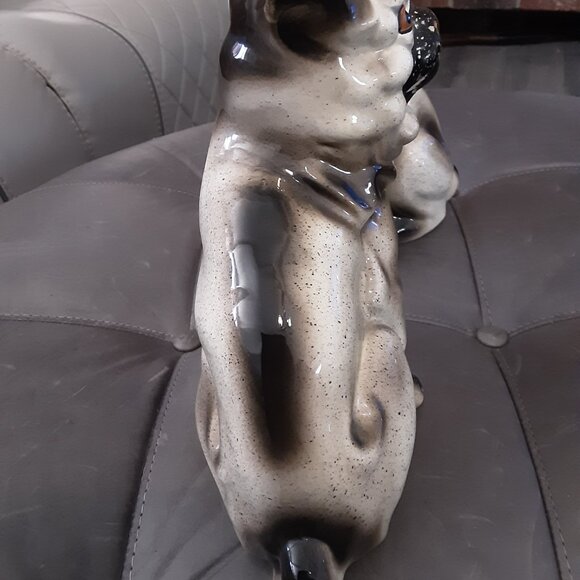 Vintage Set of Staffordshire Style Porcelain Pug Dogs - Picture 6 of 10